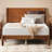 Mid Century Solid Wood Platform Twin Bed Frame With Wood Slat Support, Brown-645595762-645595764