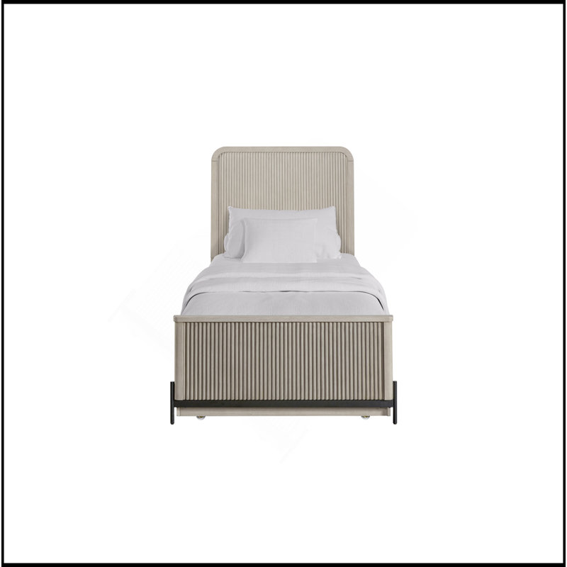 Lit gigogne double au dessus d'un lit double, Taupe