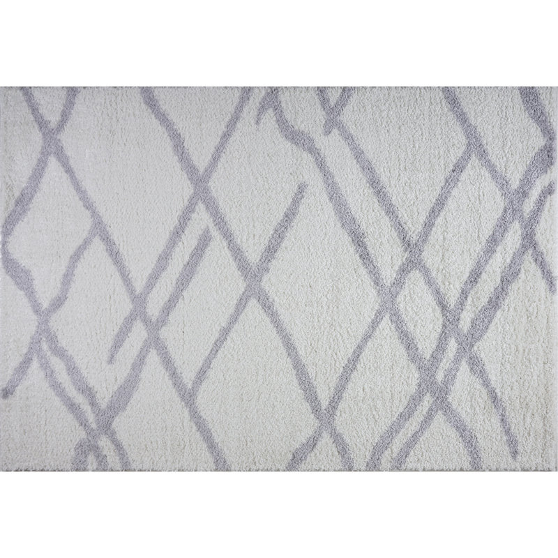 Tapis décoratif géométrique gris calana, Rectangle 3 pi 11 po x 5 pi 7 po