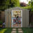 8ft x 6ft Grey Outdoor Metal Storage Shed with Window, Sliding Doors & Accessories – Weatherproof, Includes Padlock & Tools
