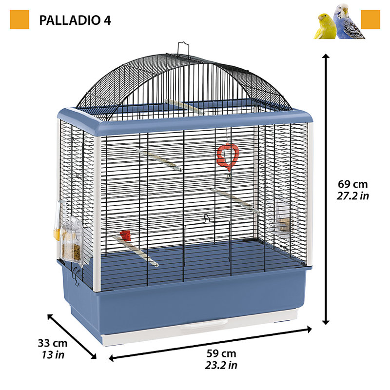 69cm Dome Top Hanging Bird Cage with Perch