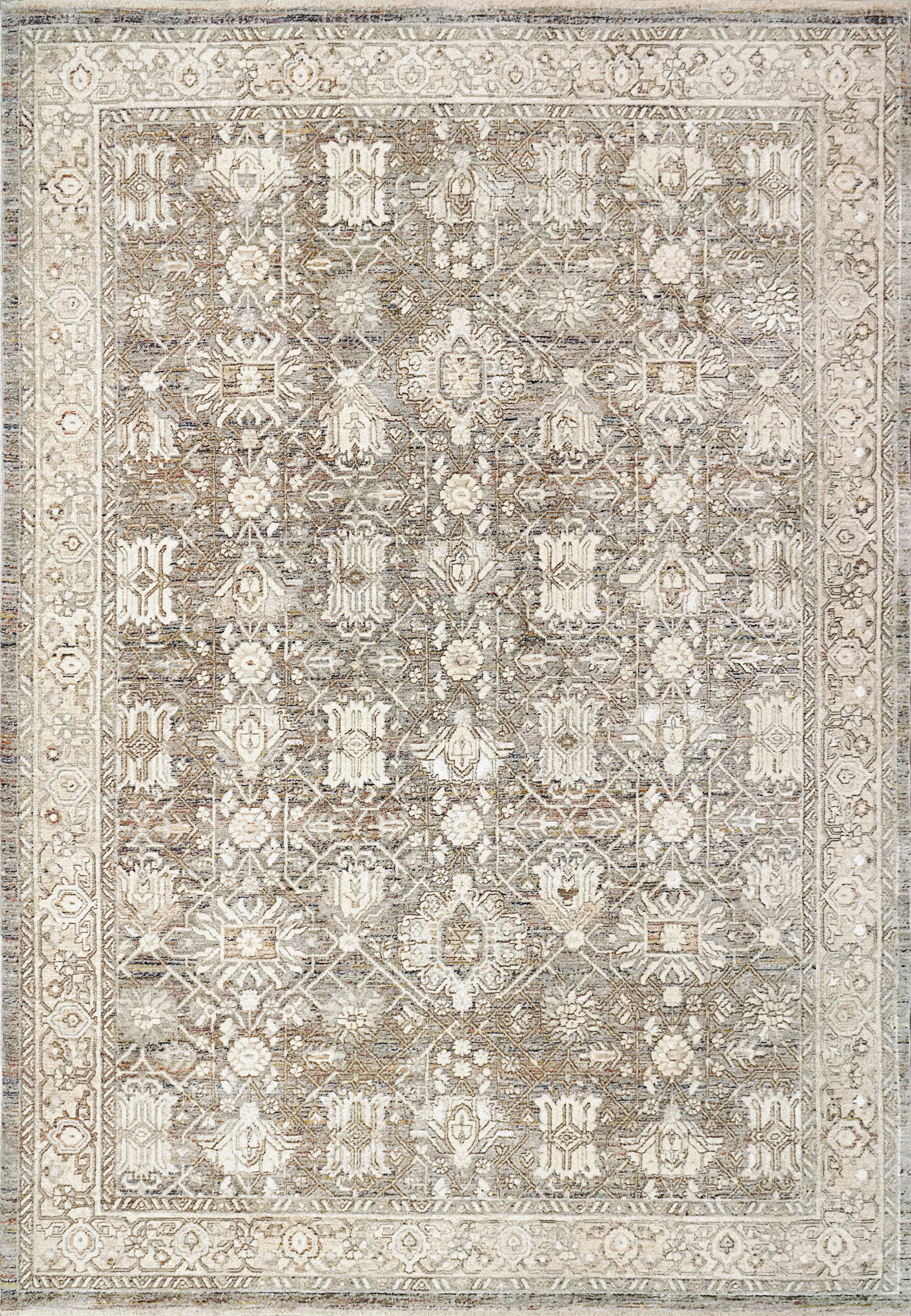 Machine Made Polyester Rugs Bungalow Rose Oriental Machine Made Polyester Area Rug in Cream | Wayfair