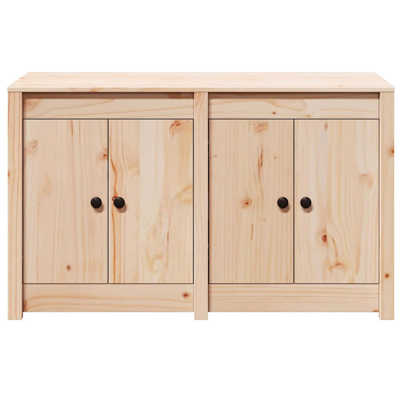Vidaxl Kitchen Cabinet White 106 X 55 X 64 Cm Solid Pine Wood, Light Brown
