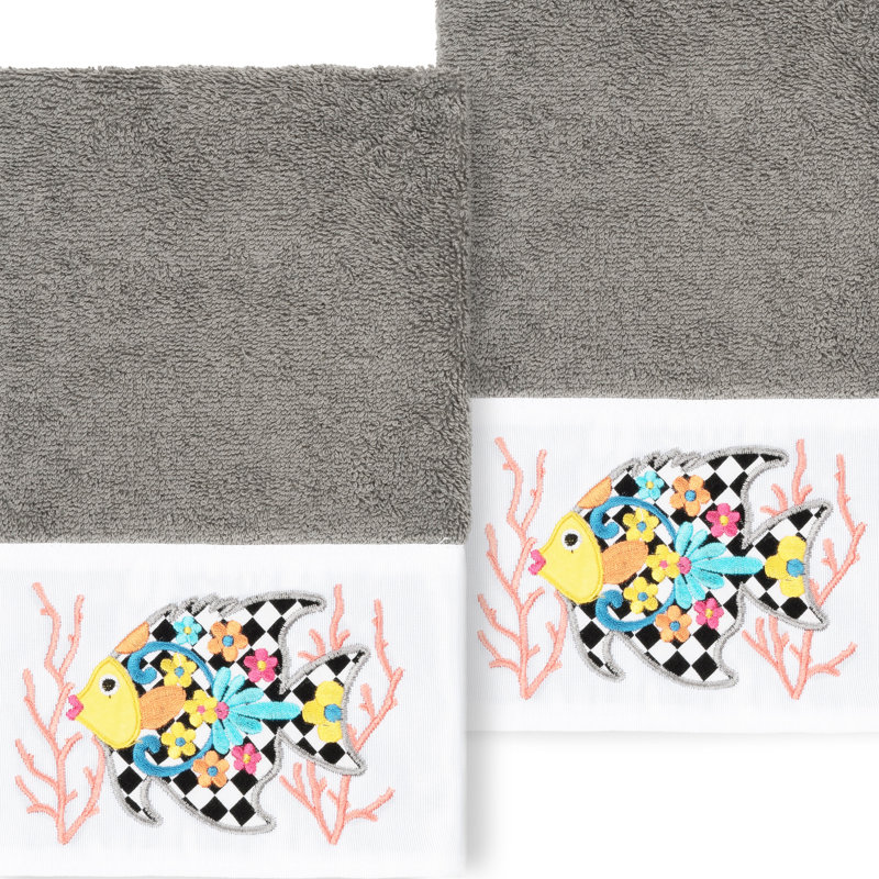 Débarbouillette en coton FELIZ, Gris foncé