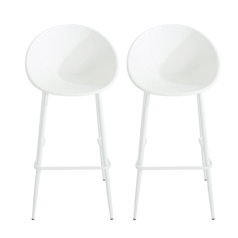 Tabouret de bar Gable (ensemble de 2), Blanc, Blanc