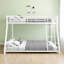 Lit superposé simple au-dessus d'un lit double en métal avec escalier amovible Rangement sous le lit de 12 po, aucun sommier requis, robuste et robuste-122888754-122888757