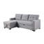 Canapé modulaire rembourré avec méridienne, canapé-lit simple convertible et coussins de dossier amovibles-1440080184