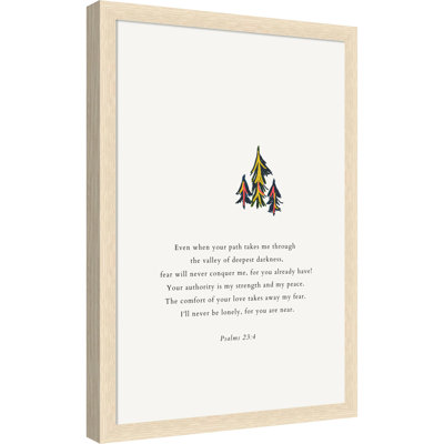 Psalm 23 4 Scripture by ART of living Framed Mounted Canvas Wall Art Print