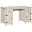 Bureau d'ordinateur de ferme avec rangement, bureau à domicile avec 2 tiroirs et 2 armoires, bureau d'écriture