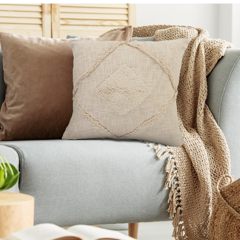 Coussin décoratif en coton, Housse de coussin seulement - sans coussin