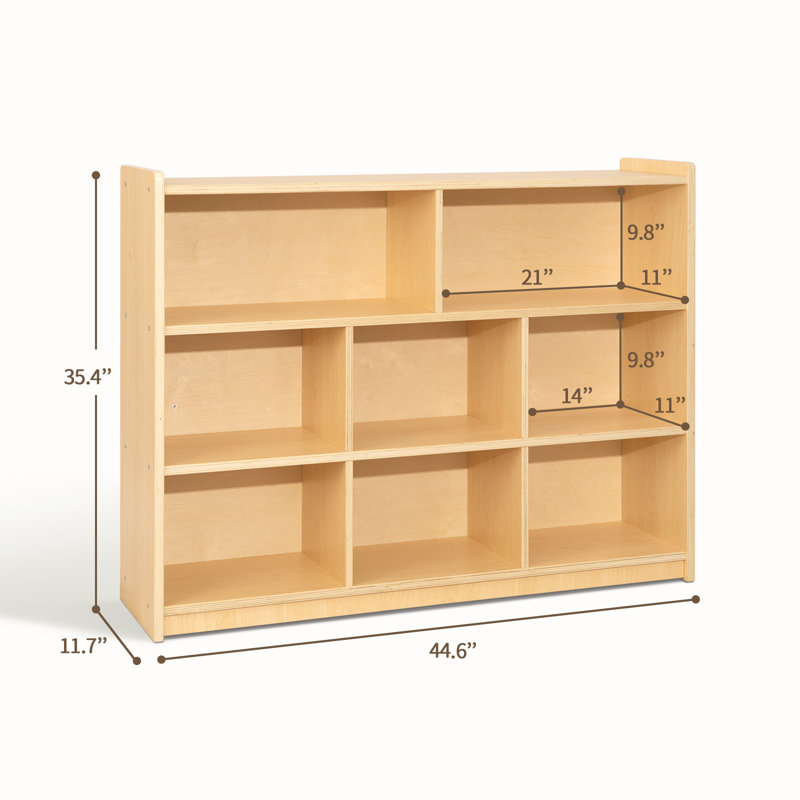 Étagère Montessori à 8 compartiments, rangement de jouets idéal avec dossier H 31,5 po x L 44,6 po