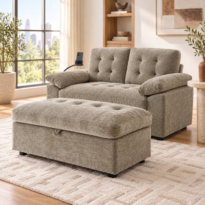 Upholstered 56 " Chenille Sofa