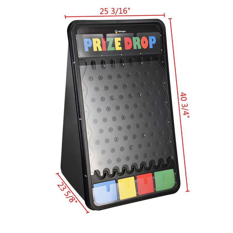 WinSpin 41"x25" Prize Drop Board Foldable Stand Disk Drop Board Game with 12 Playing Pucks for Carnival Tradeshow Party Live Stream