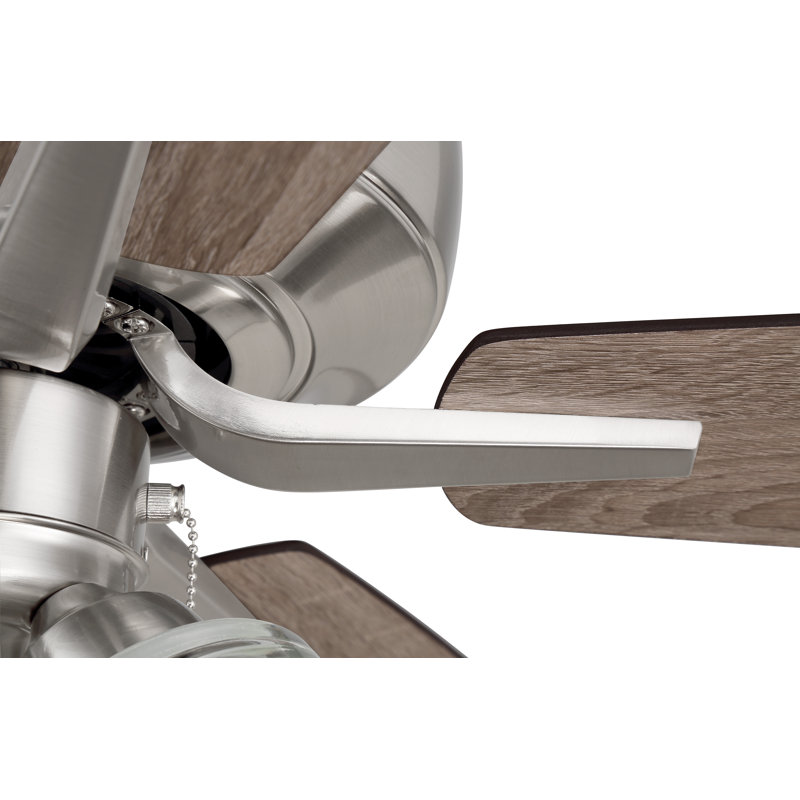 52'' Ceiling Fan with Light Kit, Brushed Polished Nickel