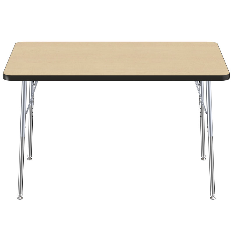Table rectangulaire d'activité rectangulaire avec pieds réglables, Roulement pivotant standard, 24" x 60", Black