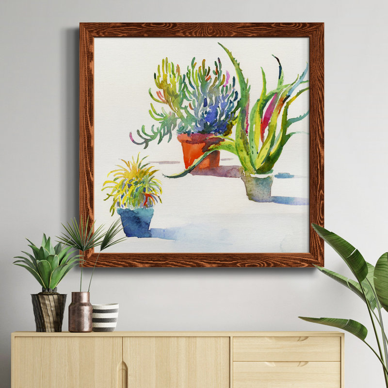 Springtime Garden - Peinture sur toile encadrée, H 35,5 po x l 35,5 po x P 1,5 po, Cadre en érable