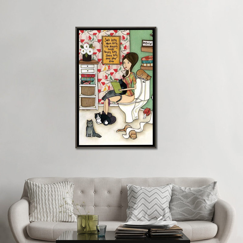 Petite Tourse tombant de Jamie Morath-impression, H 48 po x l 32 po x P 1,5 po, Toile avec cadre gris, Pas de tapis