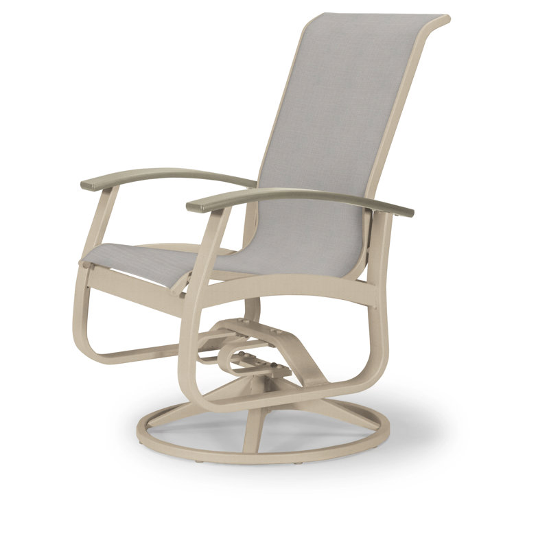 Chaise de patio pivotante Askar, Beachwood P40, Noir texturé, Alliage Sunbrella®