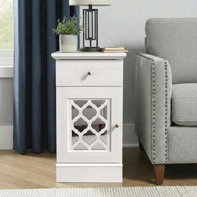  Korbin Modern Decorative 1 Door End Table with Drawer