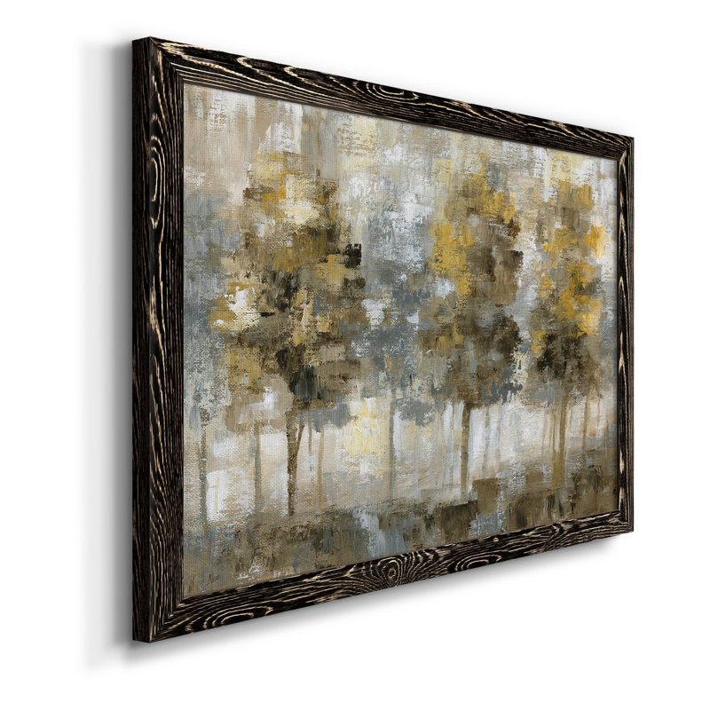 Linen Trees - Peinture sur toile encadrée, Toile avec cadre noir, H 37,5 po x l 27,5 po x P 1,5 po