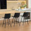 Faux Leather Modern Low Back Counter Stool-959345386-963711533-959345390