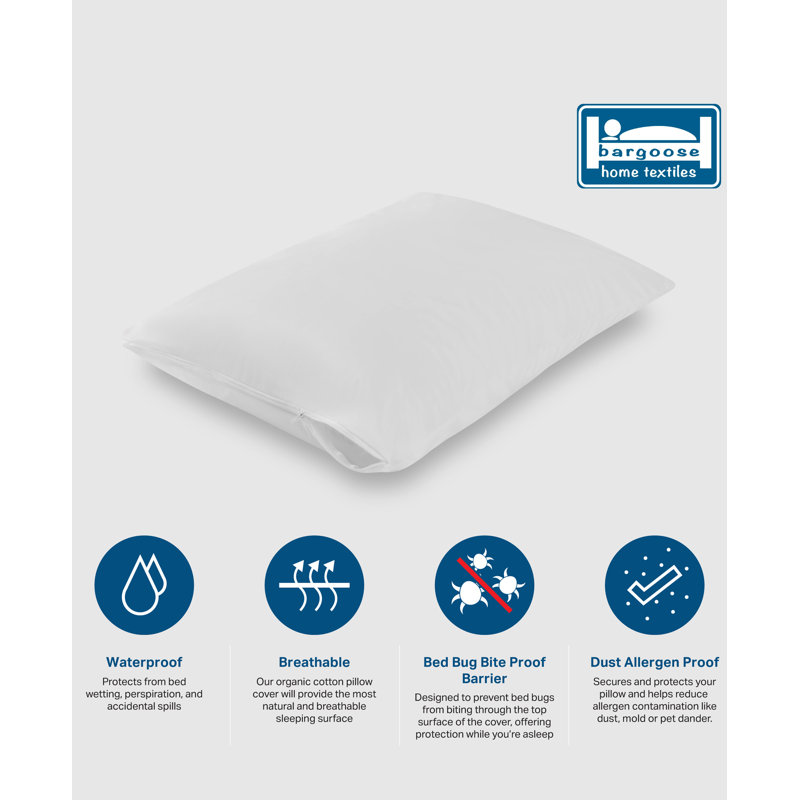 King White Hypoallergenic Polyester Pillow Protector