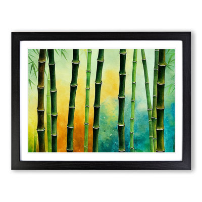 Vibrant Bamboo Forest - Framed Print