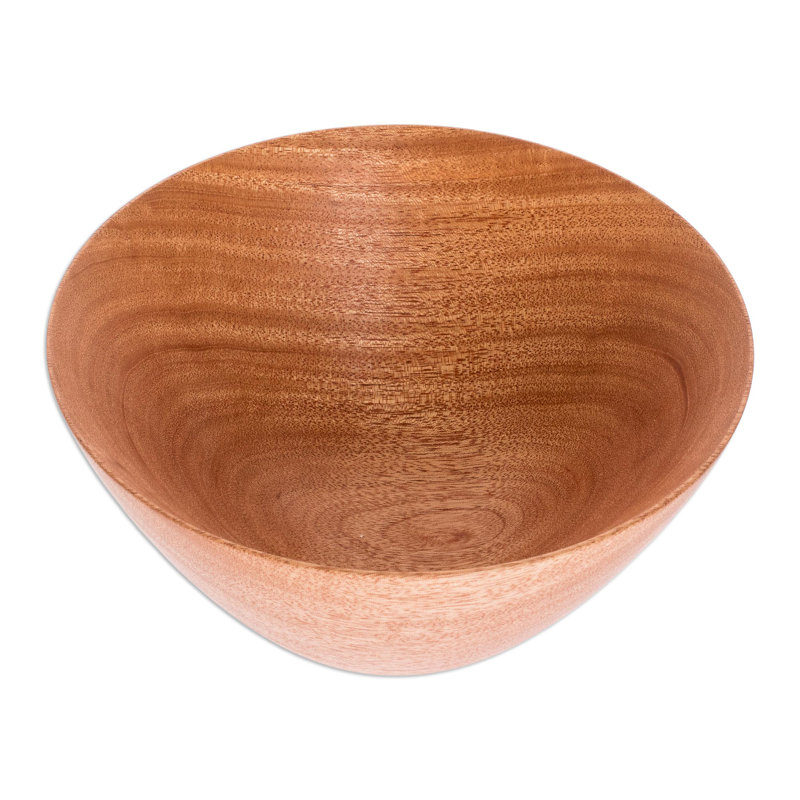 Bol en bois d'acajou fait à la main à la table Millwood Pines (7 pouces)