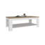 Table basse rectangulaire avec tablette de rangement ouverte, bois d'ingénierie de ton blanc, 47,2 pouces de largeur