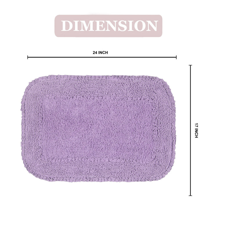 Maytham Bath Rug, Rectangle - 17" W x 24" L, Purple
