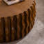 Table basse ronde à nervures 31,50 "- Table de chevet Mid-Century en bois massif et panneau de fibres à densité moyenne, table basse cannelée brune moderne pour salon / appartement (entièrement assemblée)-695237500