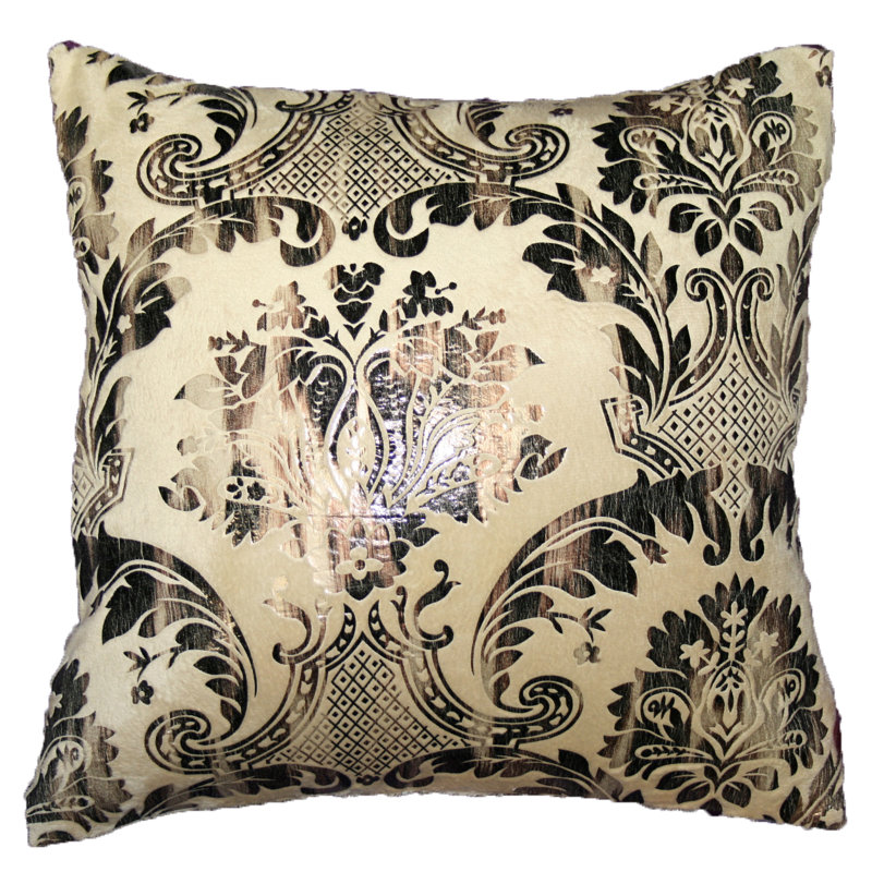 Damask Reversible Throw Pillow, Gold