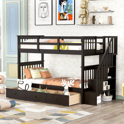 Xavier Stairway Bunk Bed with Drawers & Shelves