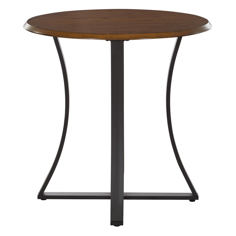 Repton Round Metal Base Dining Table, Oak/Black