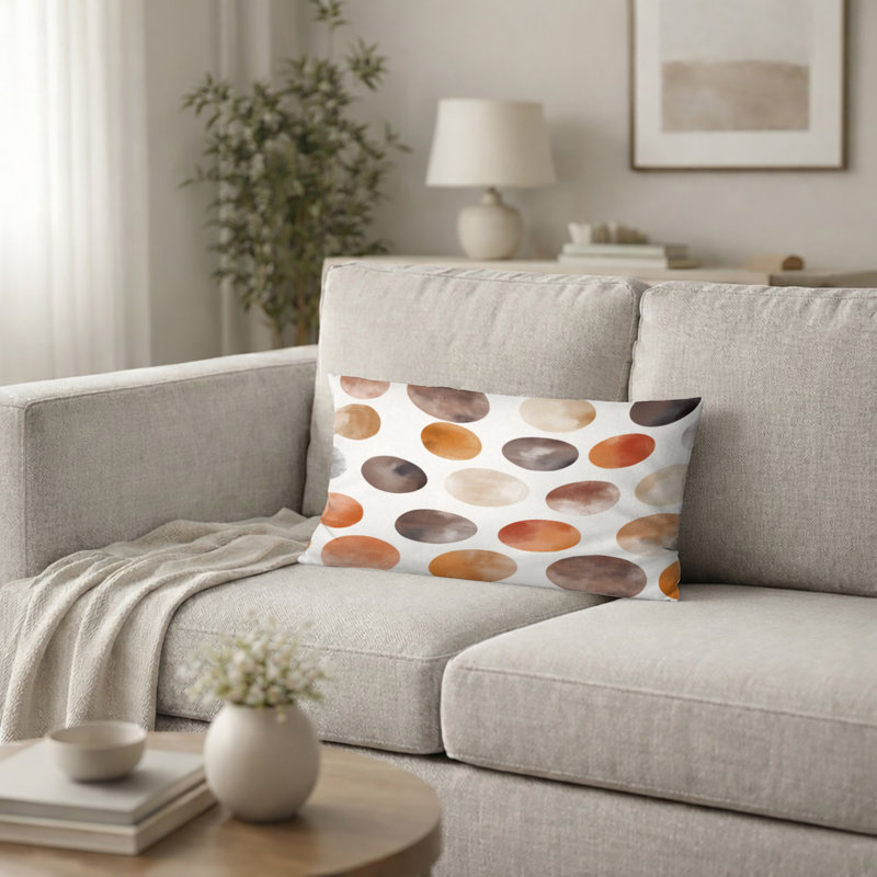 Coussin décoratif géométrique - Coussin Yelorange, H 12 po x l 20 po