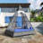 90.5" Outdoor Wicker Daybed with Tent Design & Colorful Pillows-2180875