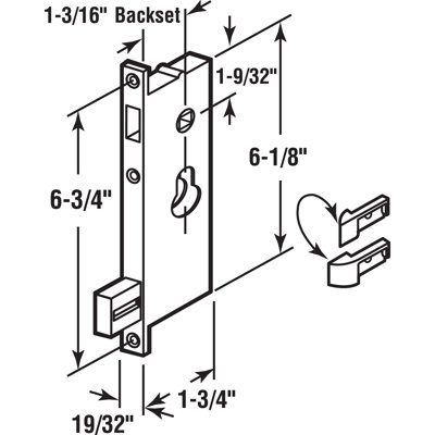 Security Screen or Storm Door Mortise Lock, Heavy Duty, Non-Handed (1 Set)