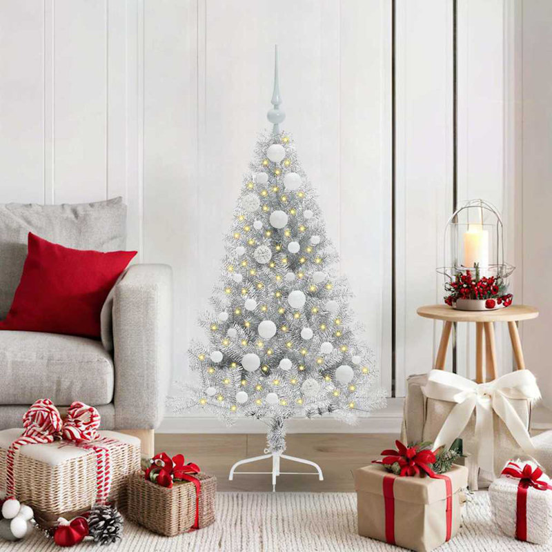  Artificial Pre-lit Christmas Tree PET, 3.94' H, White