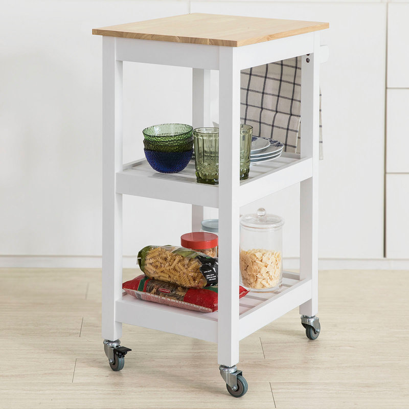 Draco Wood Bar Cart, White