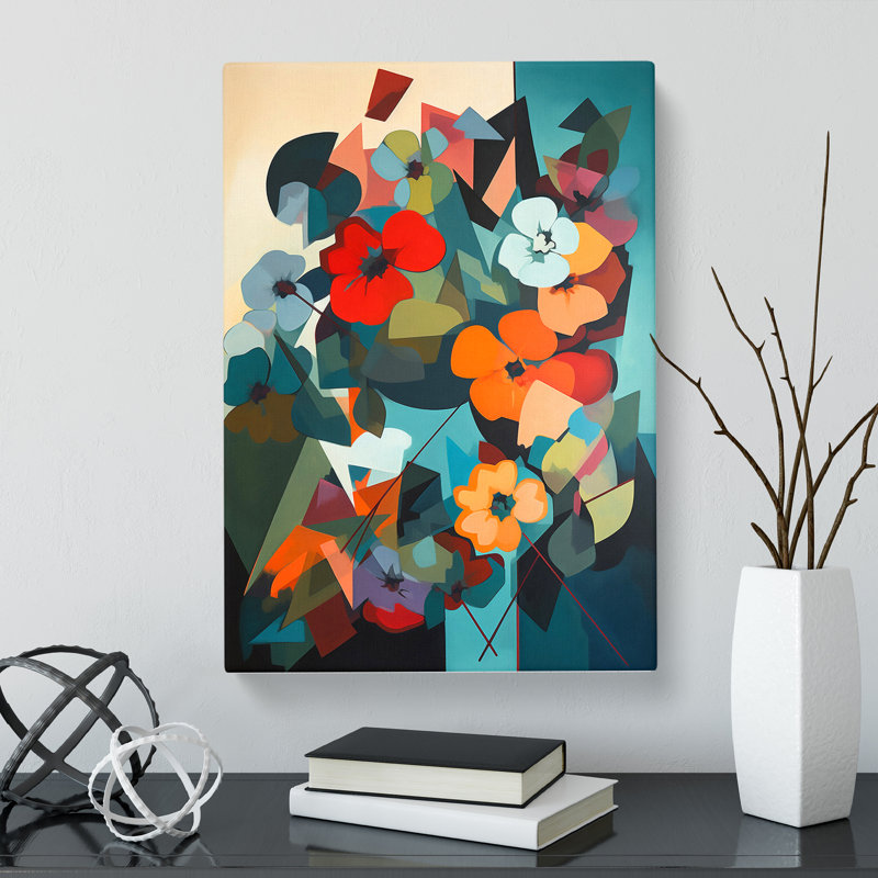 Kashmira Flowers Bauhaus Vol.1 - Wrapped Canvas, 50cm H x 35cm W x 3cm D