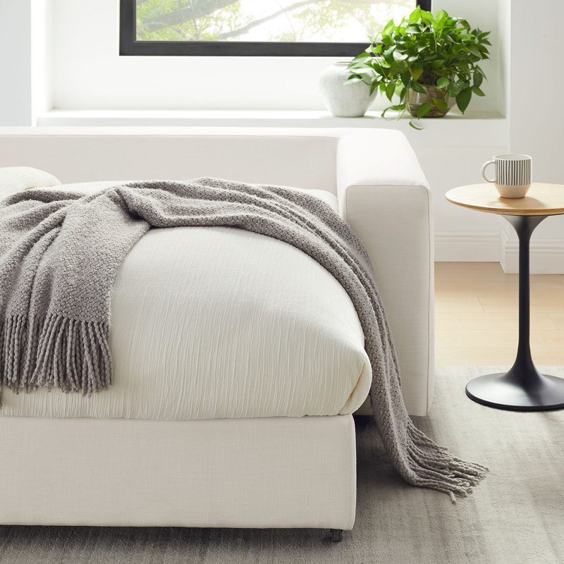 Divan-lit rembourré en duvet blanc pur Commix, Blanc pur
