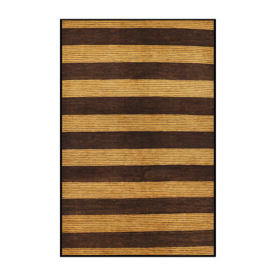 Tapis abstrait jaune / brun