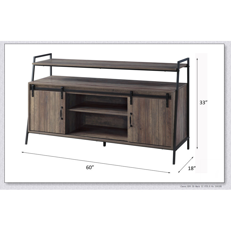 Rashawn TV Stand , Rustic Oak & Black Finish LV00152