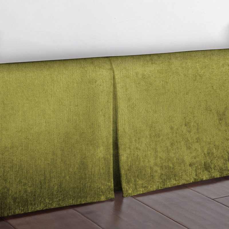 Burkina Velvet Gold Bed Skirt, California King, 15", Caper