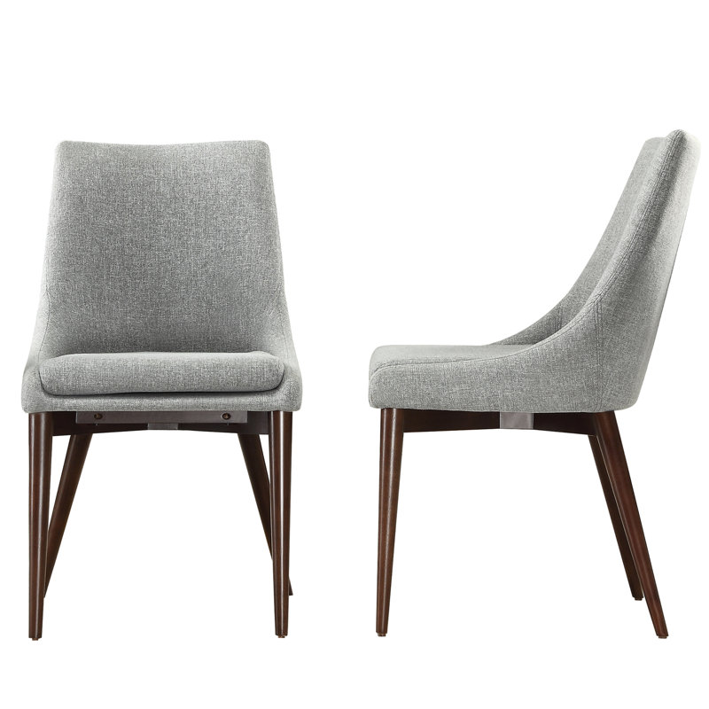 Chaise d'appoint en lin Leonitus, Tissu gris