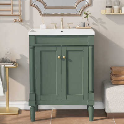 Meuble-lavabo de salle de bain avec lavabo supérieur, armoire de rangement moderne à 2 niveaux