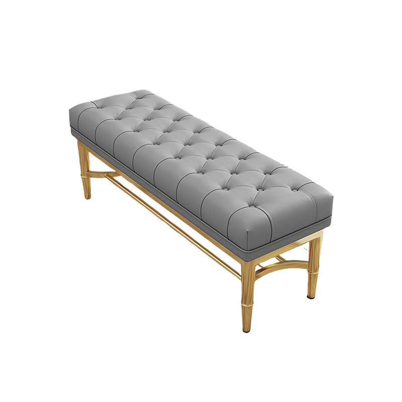 Jennevie Leather Match Upholstered Storage Bench, 18.89" H x 47.24" W x 12.99" D, Gray