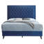 Très grand lit ravissant en velours bleu marine - Alba G0609