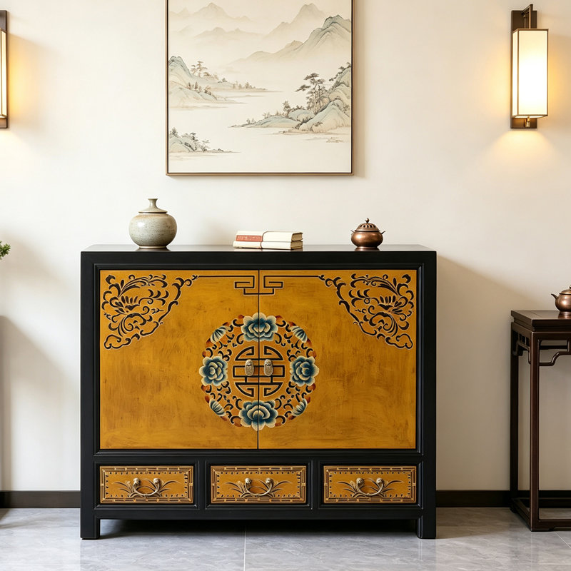 Armoire d'entrée en bois massif classique chinois