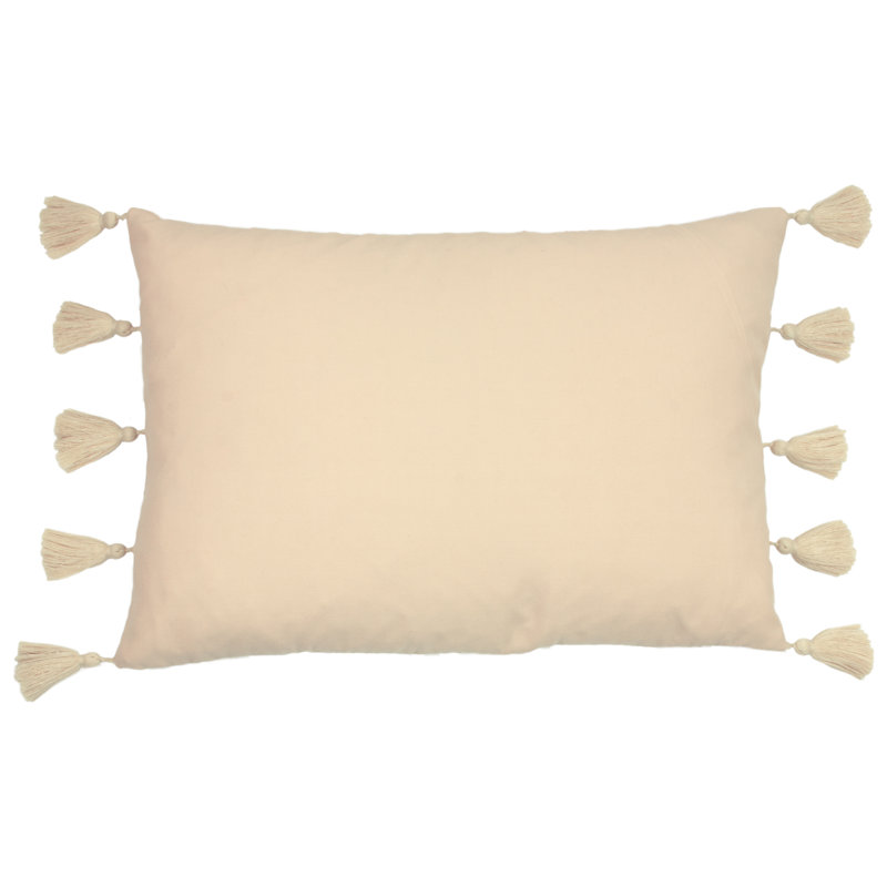 Ashram Geometric Rectangular Lumbar Cushion, Blush/Whie, Feather